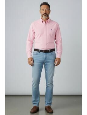 Polo Ralph Lauren Light Pink Cotton Oxford Long Sleeve Button Down, Size Small